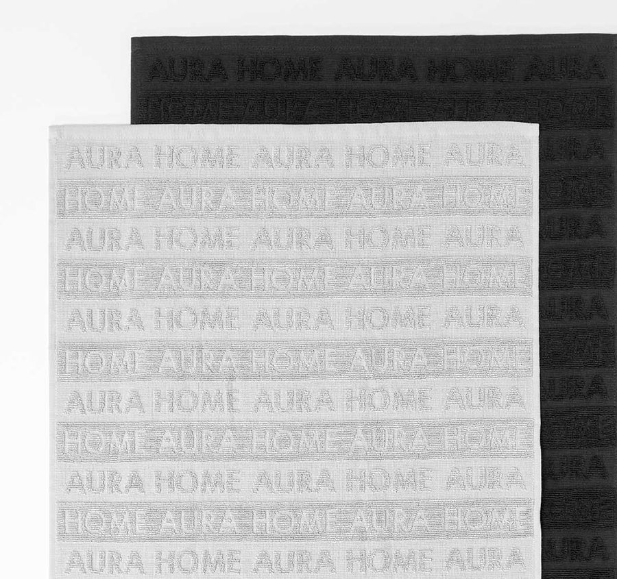 Ava Australian Cotton 2 Pack Tea Towel Dove and Black - Image 2