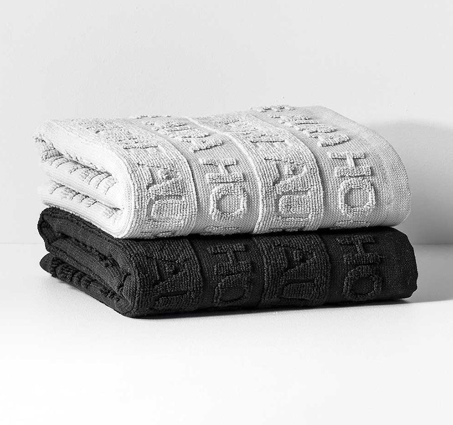 Ava Australian Cotton 2 Pack Tea Towel Dove and Black - Image 3