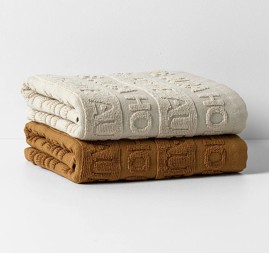 Ava Australian Cotton 2 Pack Tea Towel Natural and Bronze - Image 3