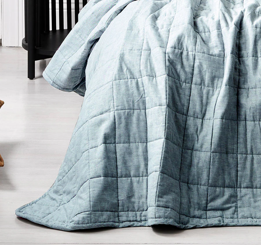 Chambray Bed Cover Bluestone - Image 3