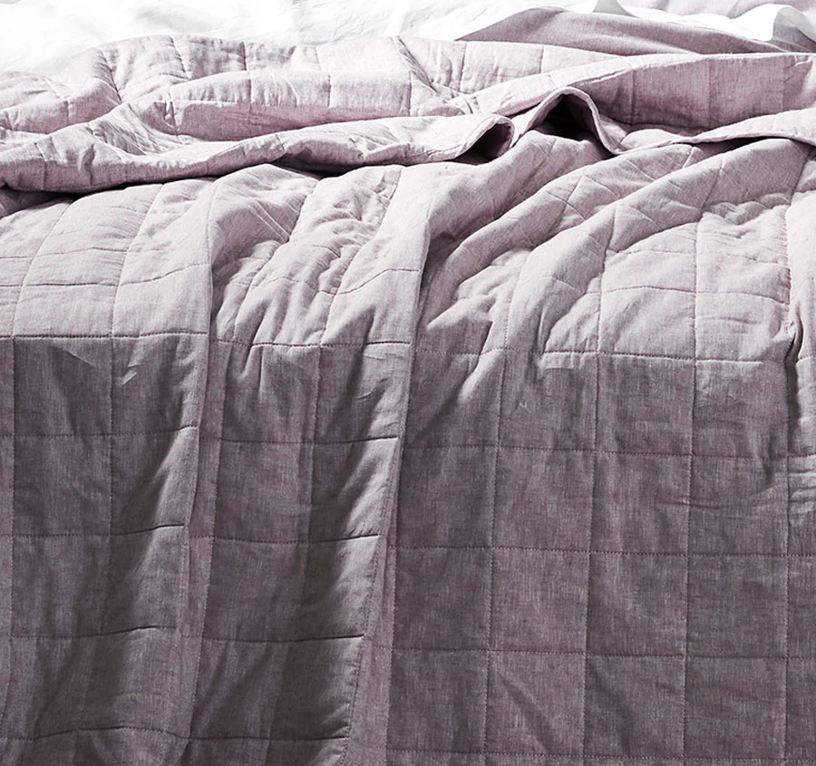 Chambray Bed Cover Lilac - Image 2