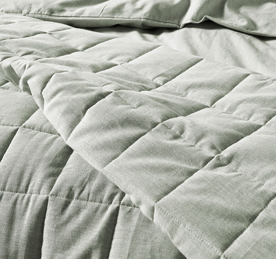 Chambray Bed Cover Mist - Image 2