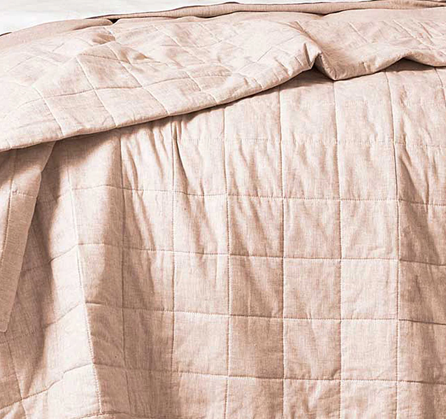 Chambray Bed Cover Shell Pink - Image 2