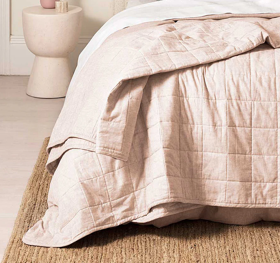 Chambray Bed Cover Shell Pink - Image 3
