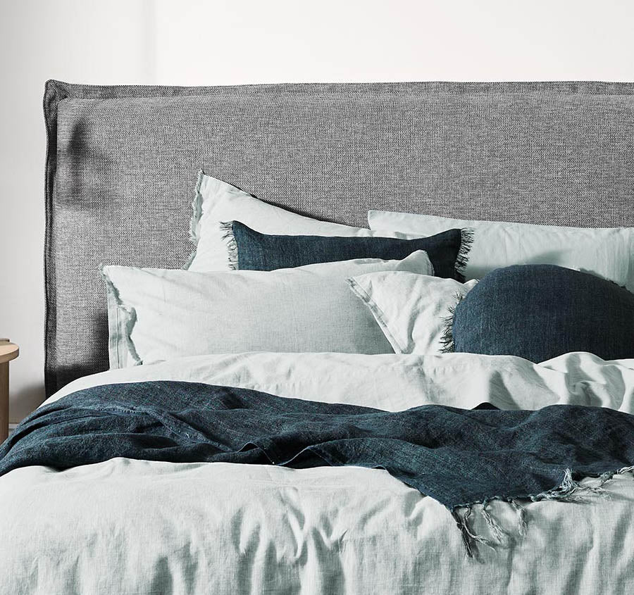 Chambray Fringe Quilt Cover Range Mineral - Image 4