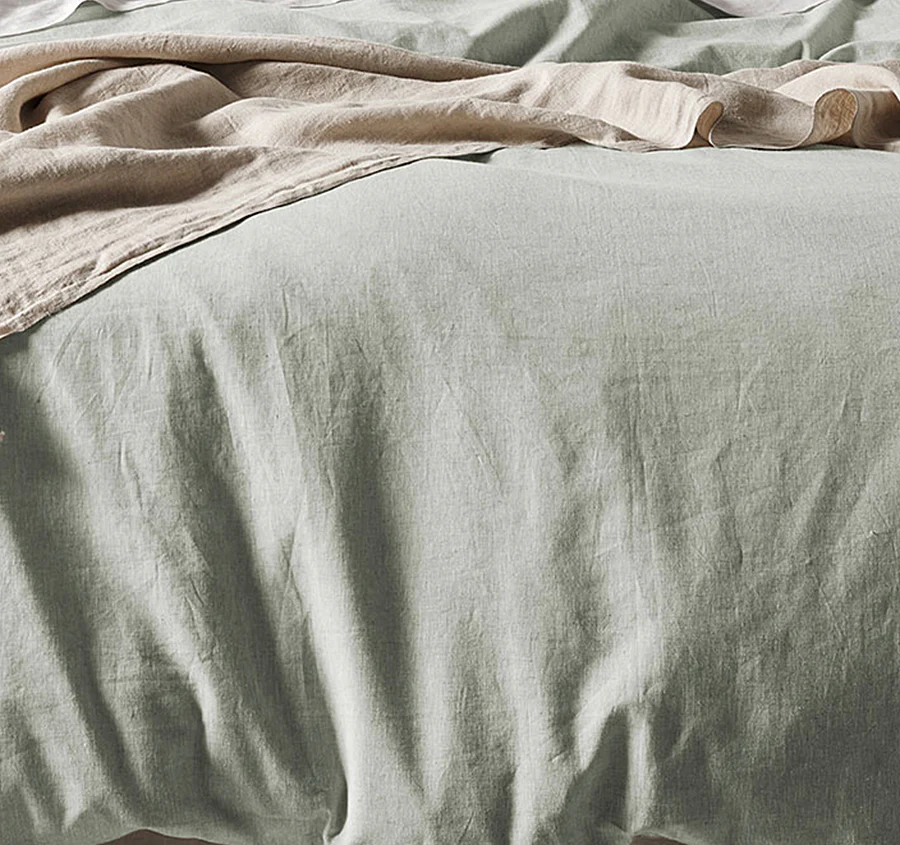 Chambray Fringe Quilt Cover Range Mist - Image 2
