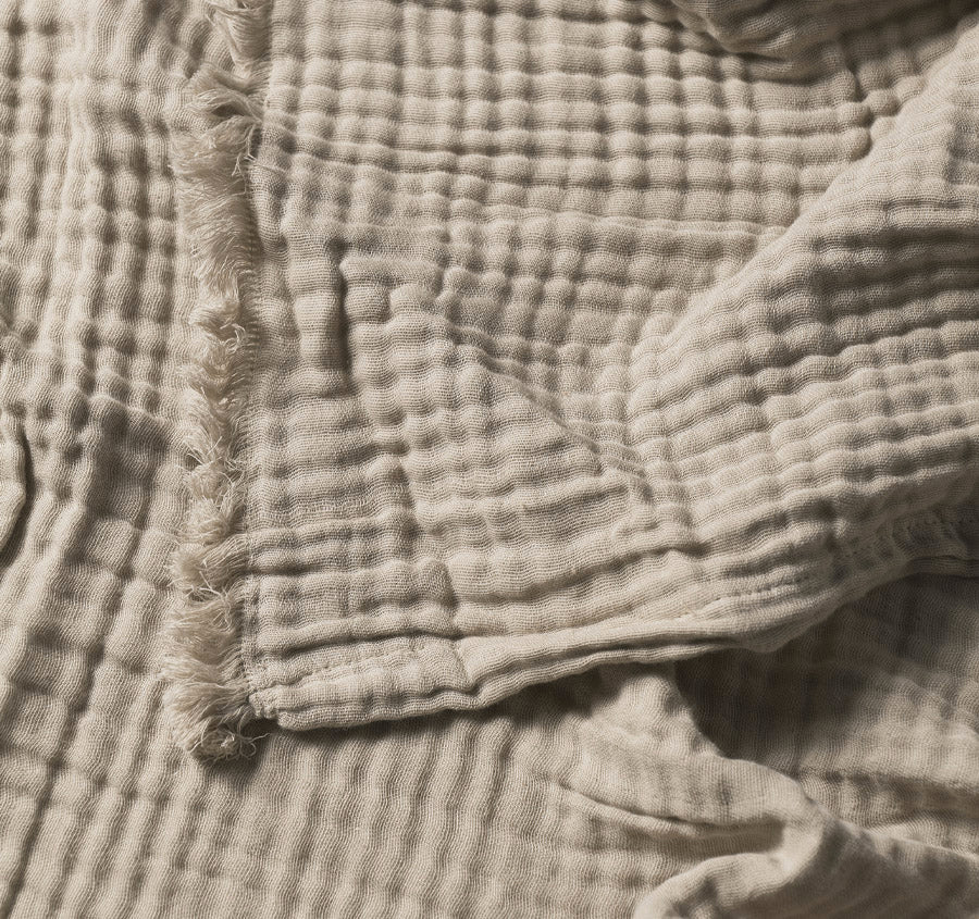Crinkle 150x200cm Throw Rug Feather - Image 2
