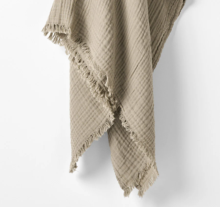 Crinkle 150x200cm Throw Rug Feather - Image 4