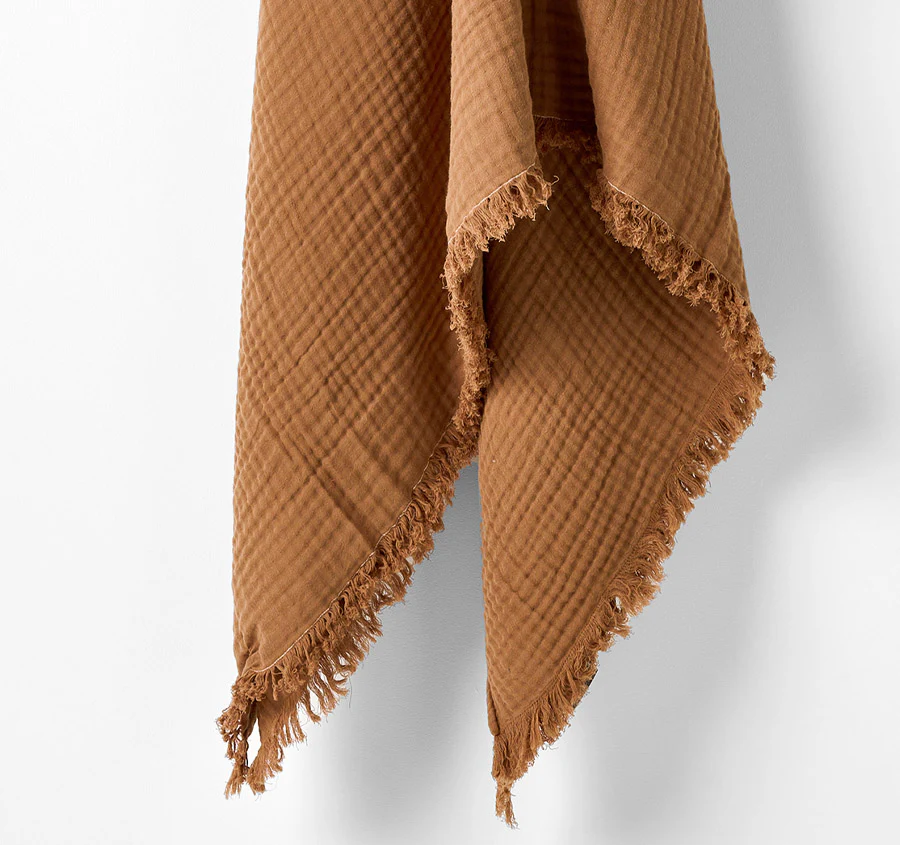 Crinkle 150x200cm Throw Rug Pecan - Image 4