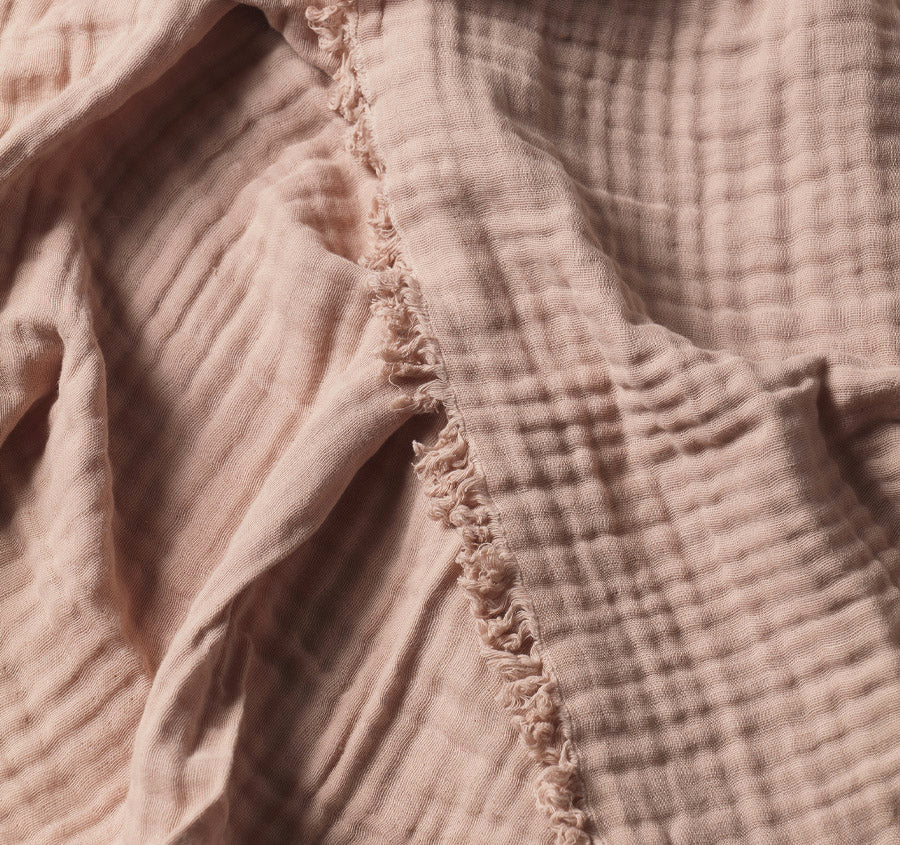 Crinkle Bed Throw Pink Clay - Image 2