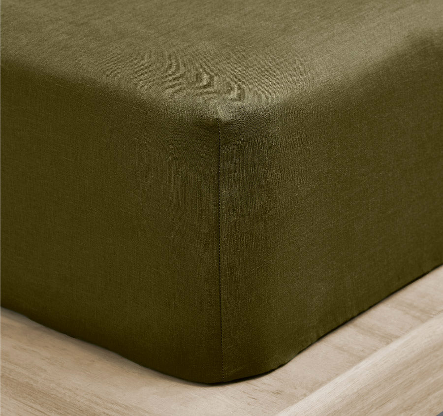 Emile Fitted or Flat Sheet Range Bronzed Olive - Image 3