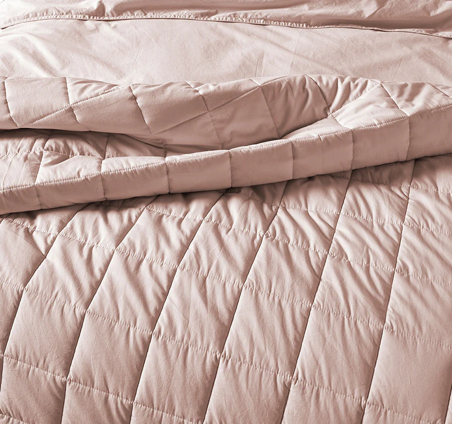 Evie Organic Cotton Coverlet Blush Pink - Image 2