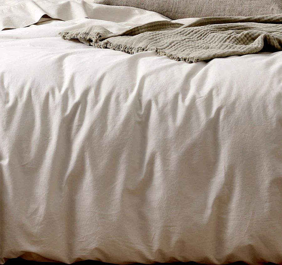 Halo Organic Cotton Quilt Cover Range White Sand - Image 2