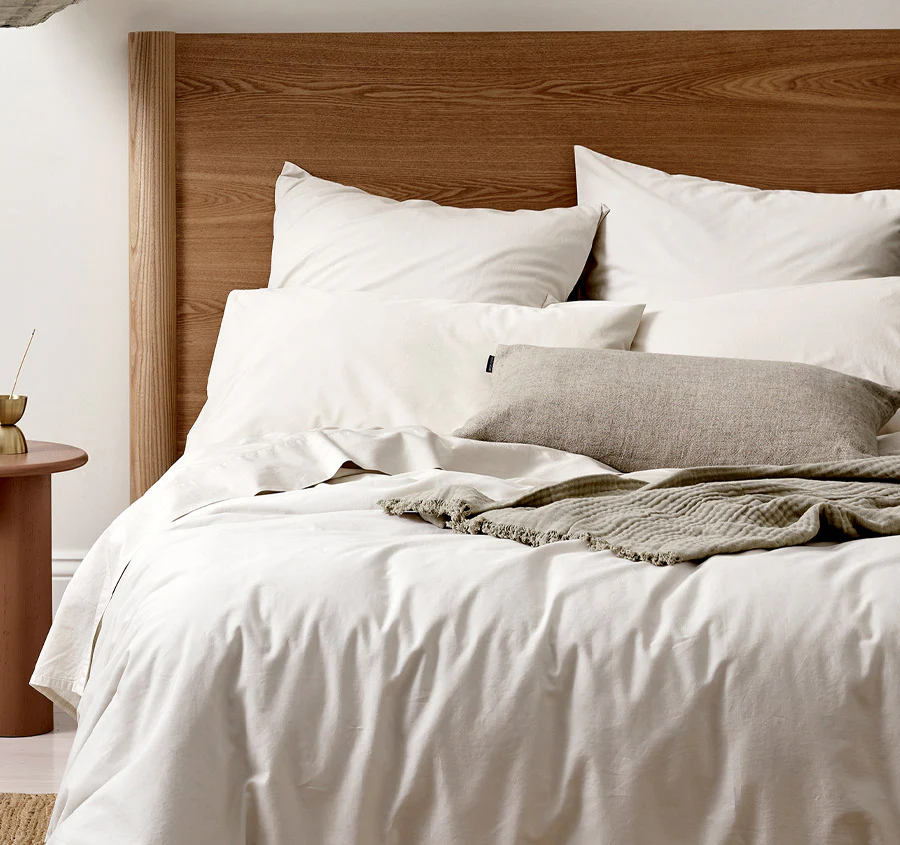 Halo Organic Cotton Quilt Cover Range White Sand - Image 4