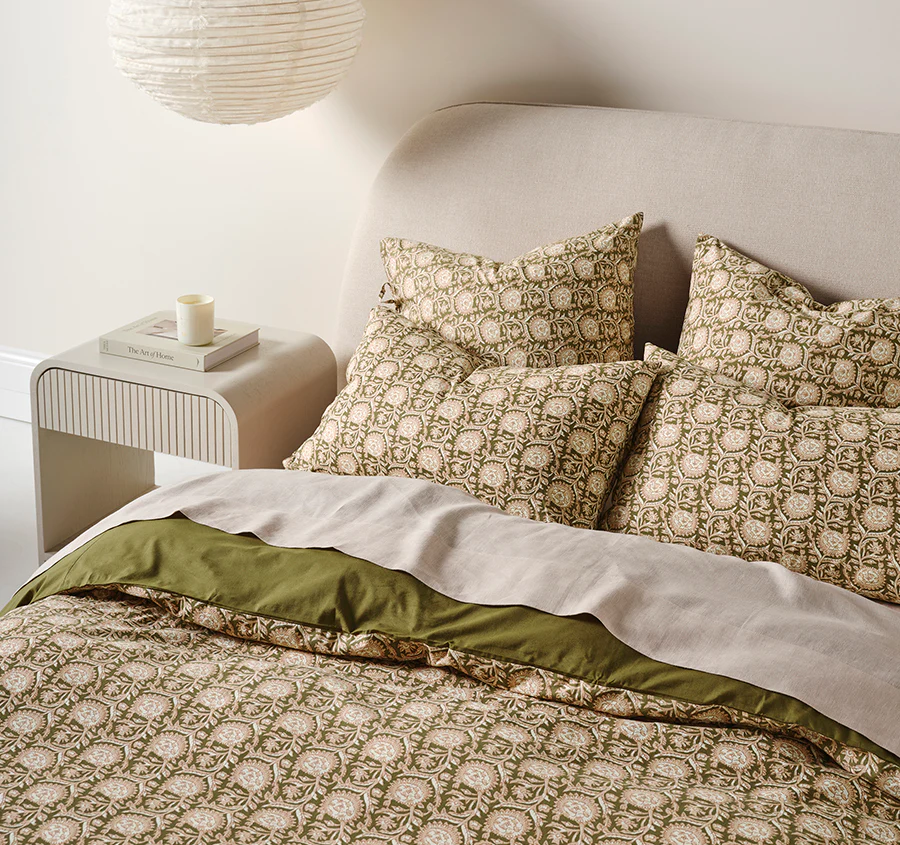 Jaipur Quilt Cover Range Olive - Image 4