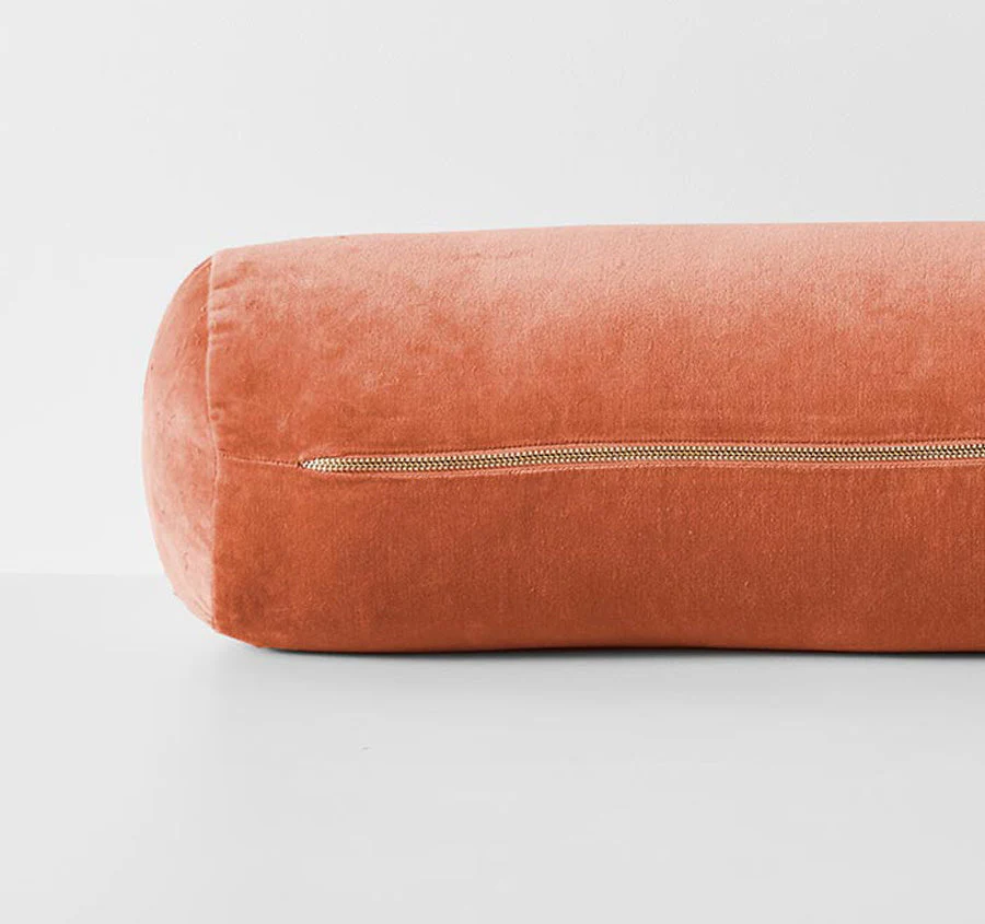 Luxury Velvet 18x60cm Filled Bolster Brandy - Image 2