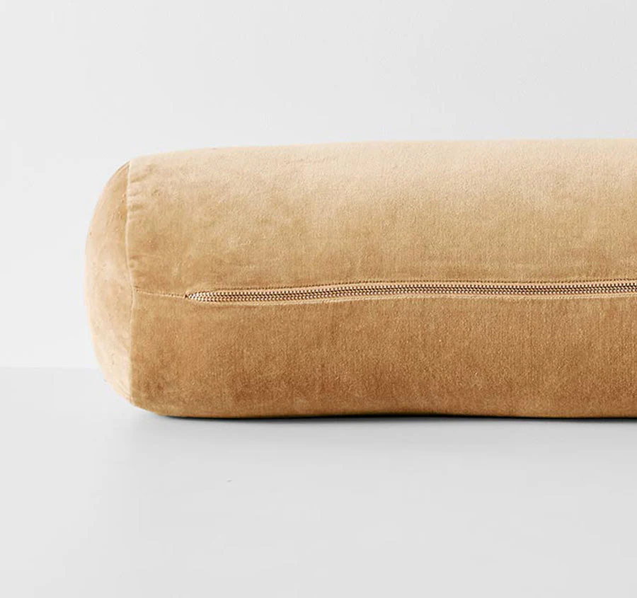 Luxury Velvet 18x60cm Filled Bolster Cashew - Image 2