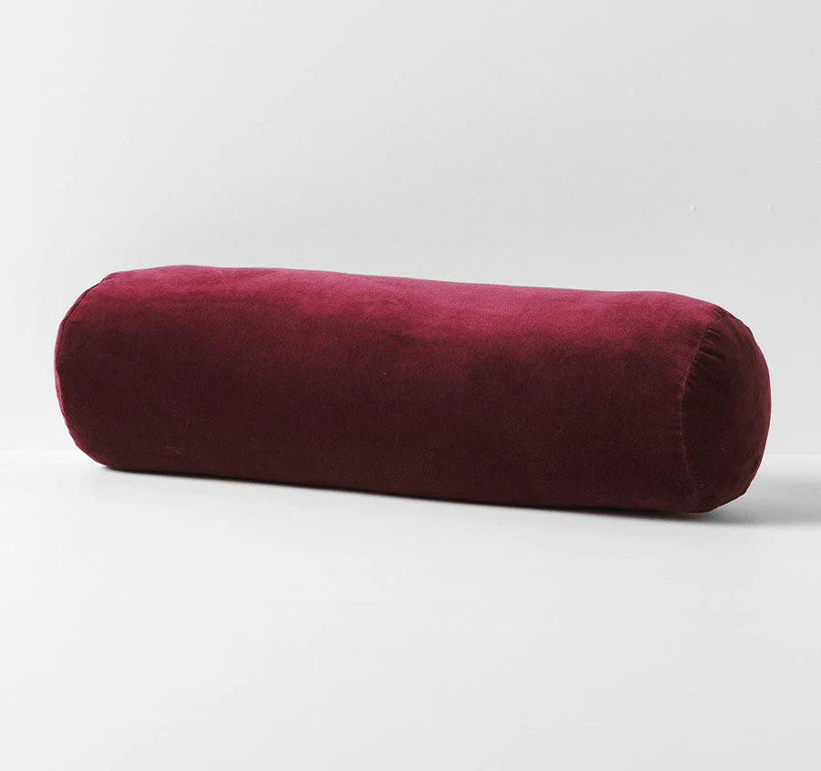 Luxury Velvet 18x60cm Filled Bolster Merlot