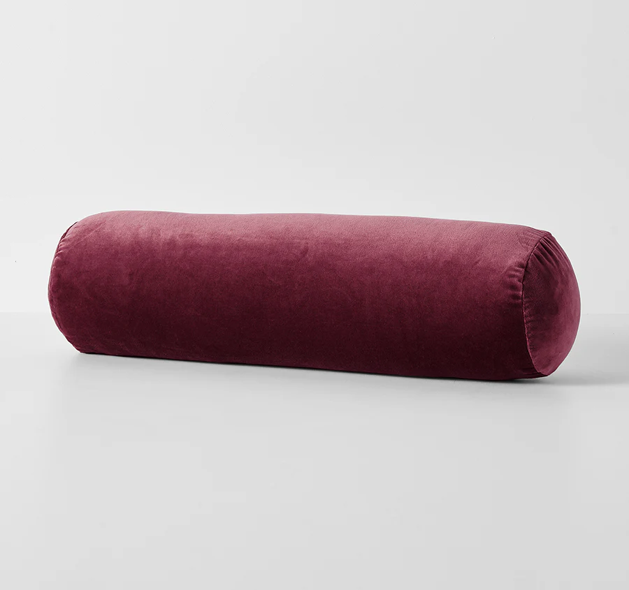 Luxury Velvet 18x60cm Filled Bolster Mulberry