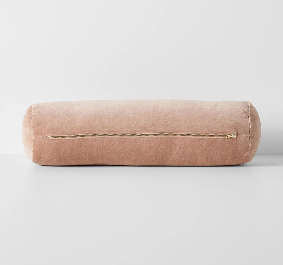 Luxury Velvet 18x60cm Filled Bolster Rosewater - Image 3