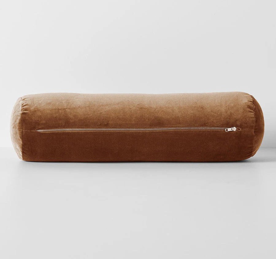 Luxury Velvet 18x60cm Filled Bolster Tobacco - Image 3