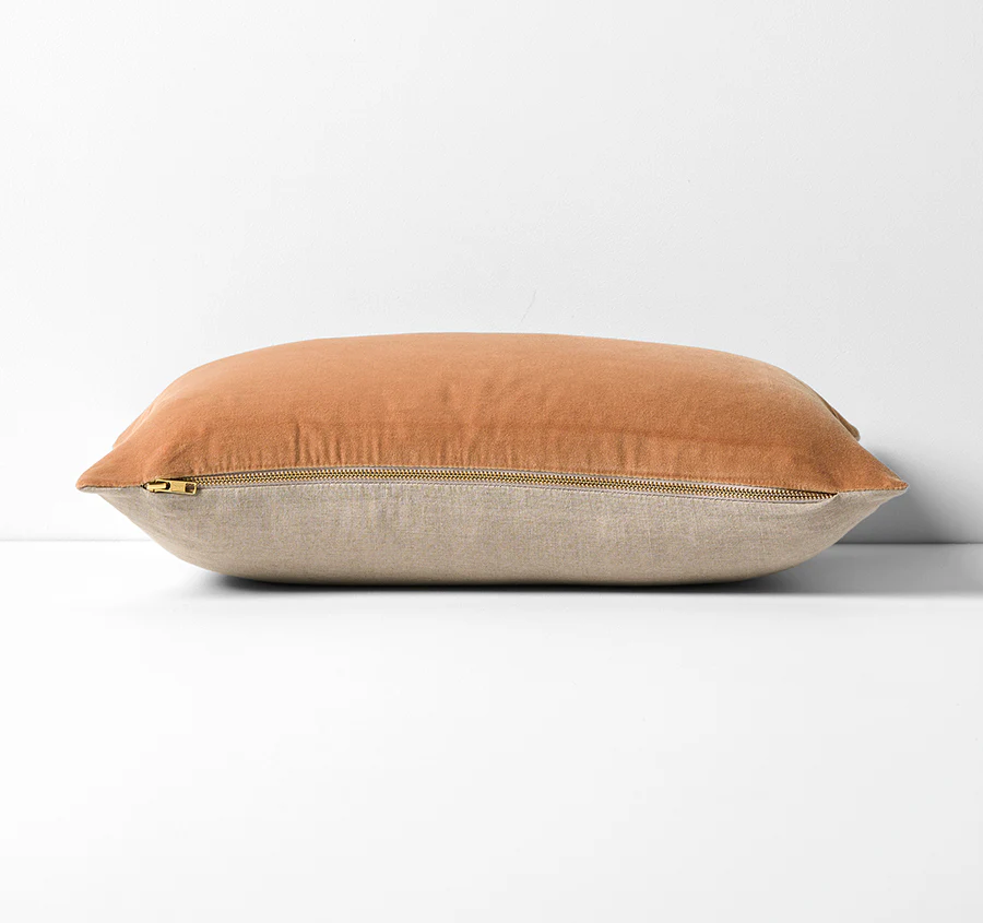 Luxury Velvet 30x50cm Filled Cushion Hazelnut - Image 3