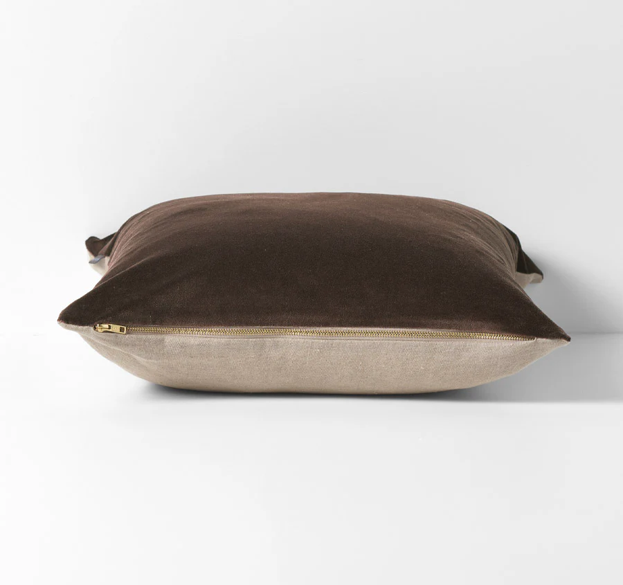 Luxury Velvet 50x50cm Filled Cushion Chocolate - Image 4