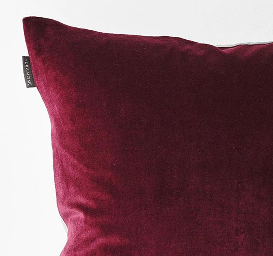 Luxury Velvet 50x50cm Filled Cushion Merlot - Image 2