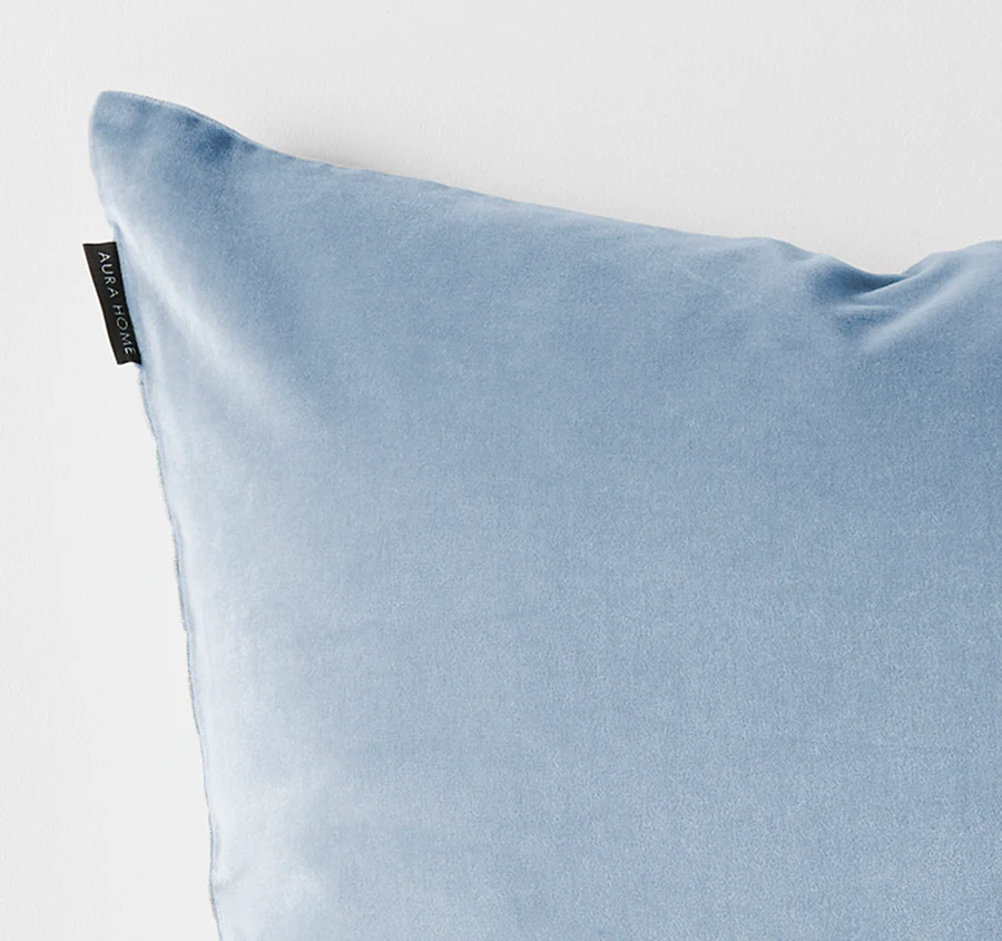 Luxury Velvet 50x50cm Filled Cushion Powder Blue - Image 2