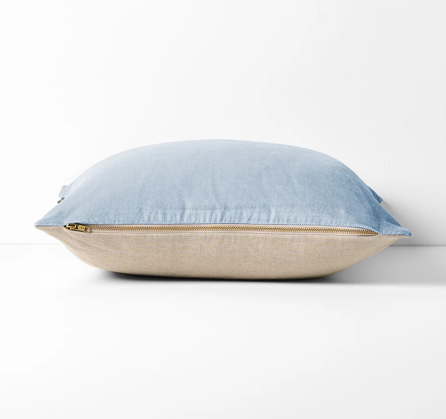Luxury Velvet 50x50cm Filled Cushion Powder Blue - Image 3