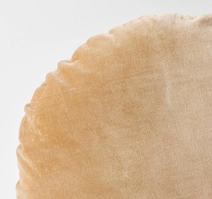 Luxury Velvet 55cm Filled Round Cushion Cashew - Image 2