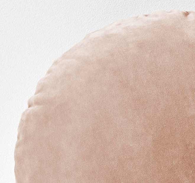 Luxury Velvet 55cm Round Filled Cushion Rosewater - Image 2