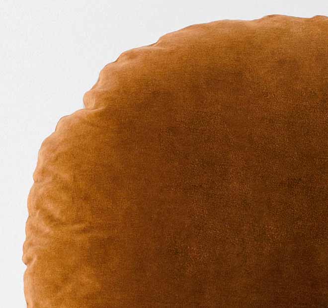 Luxury Velvet 55cm Round Filled Cushion Tobacco - Image 2