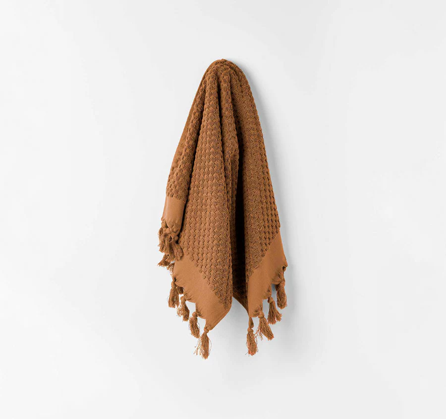 Milos 5 Piece 650GSM Cotton Bath Towel Set Caramel - Image 5
