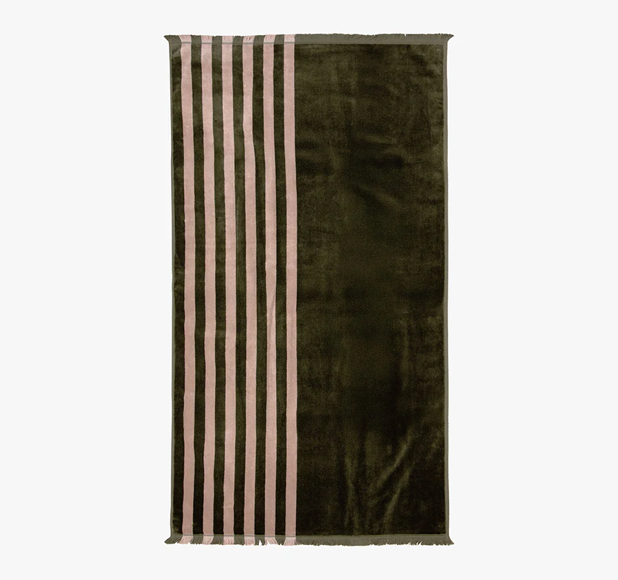 Palma Stripe 560GSM Cotton Bath Towel Range Caper and Shell