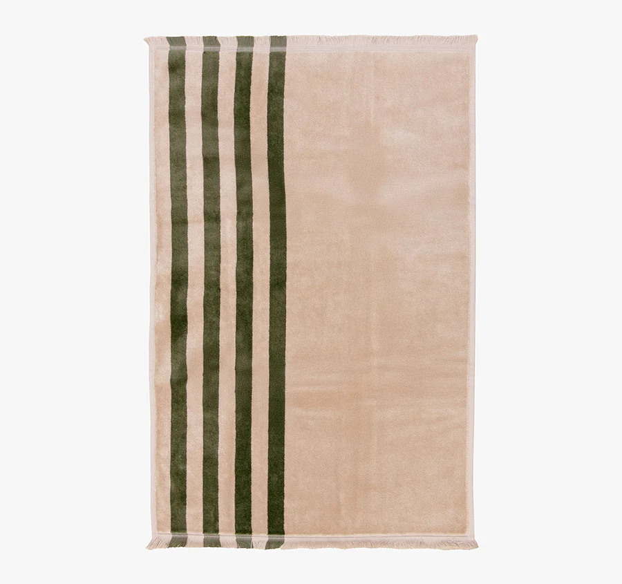 Palma Stripe 560GSM Cotton Bath Towel Range Caper and Shell - Image 4