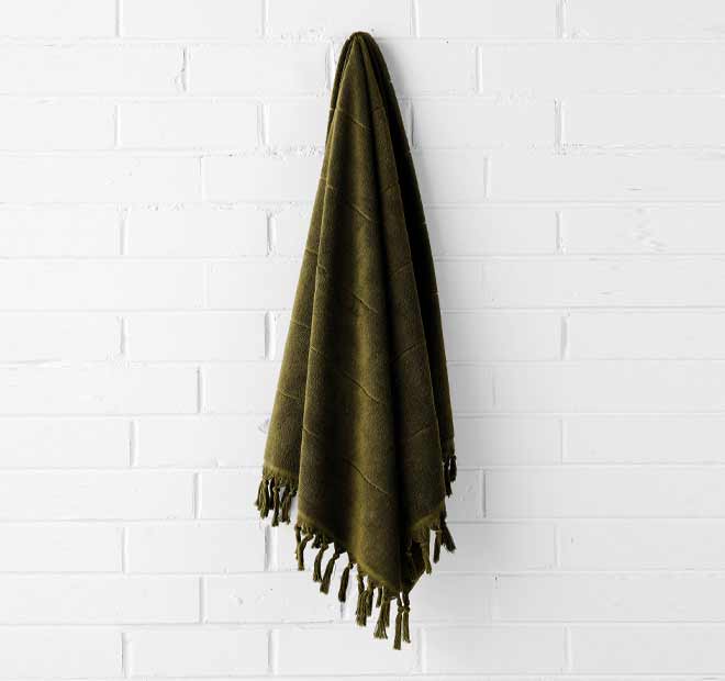 Paros 5 Piece 580GSM Cotton Bath Towel Set Khaki - Image 4