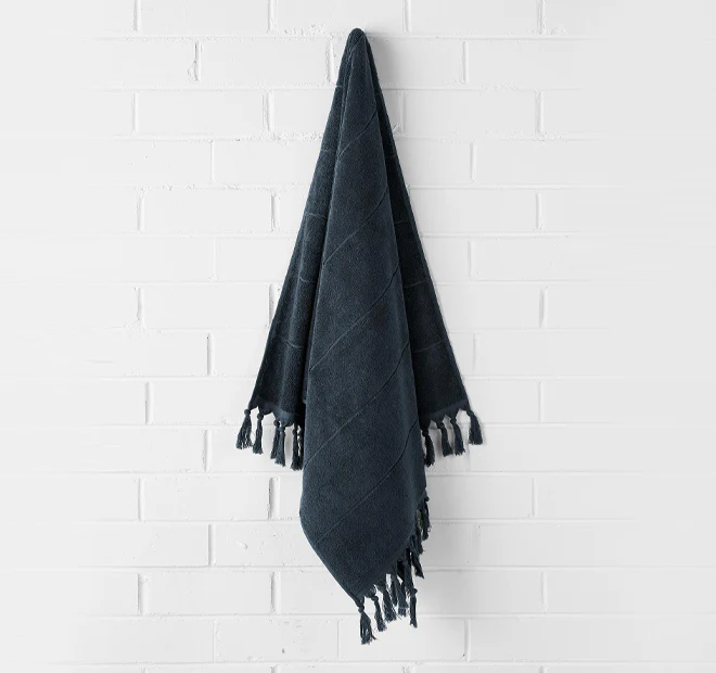 Paros 5 Piece 580GSM Cotton Bath Towel Set Slate - Image 4