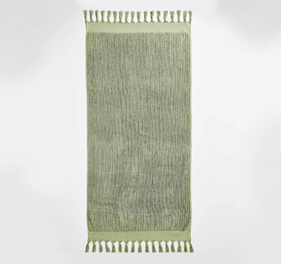 Paros Rib 5 Piece 580GSM Cotton Bath Towel Set Fennel - Image 3