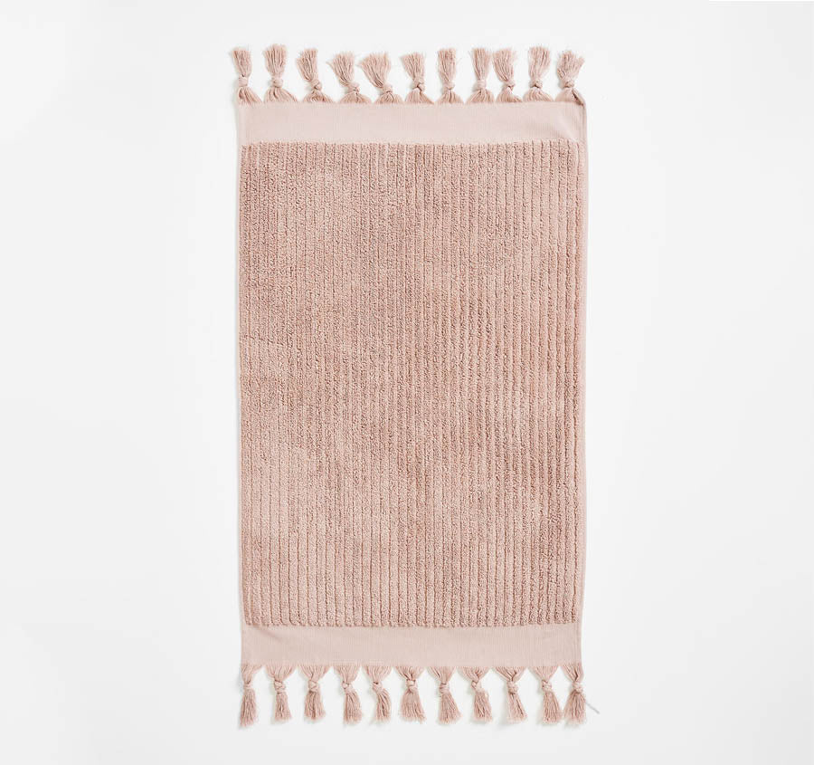Paros Rib 5 Piece 580GSM Cotton Bath Towel Set Shell - Image 5