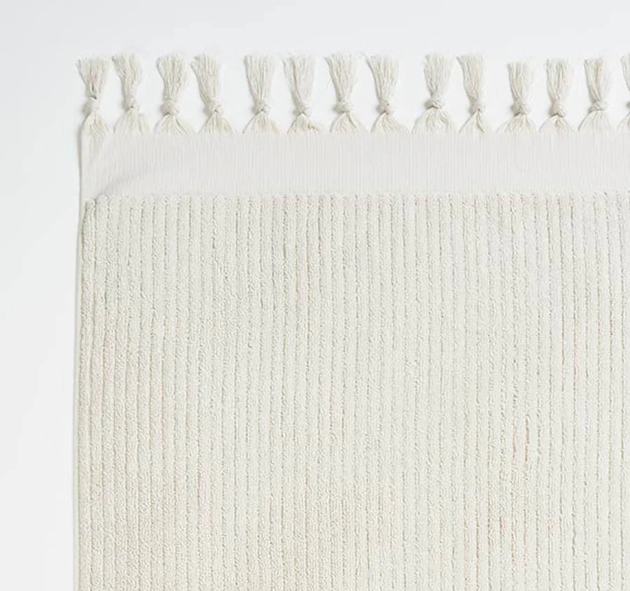 Paros Rib 580GSM Cotton Bath Towel Range Sand - Image 2