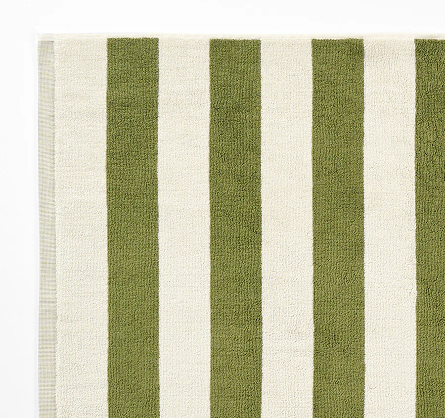 Riviera Stripe 580GSM Cotton Bath Mat Caper - Image 2