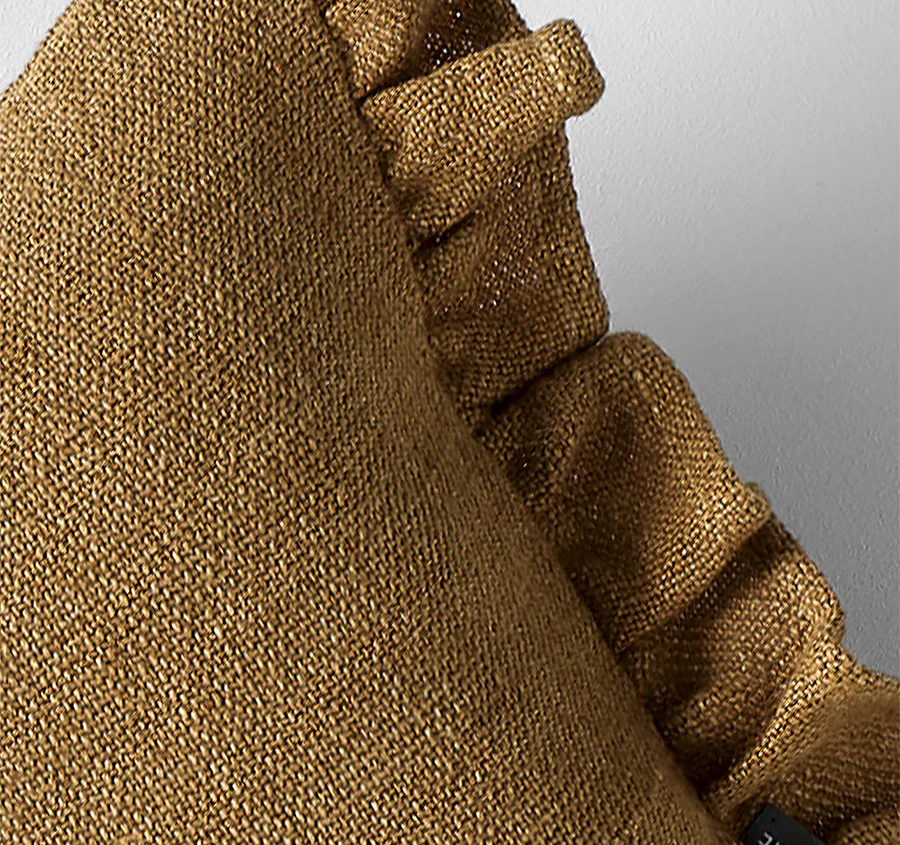 Ruffle 30x50cm Filled Cushion Bronze - Image 3