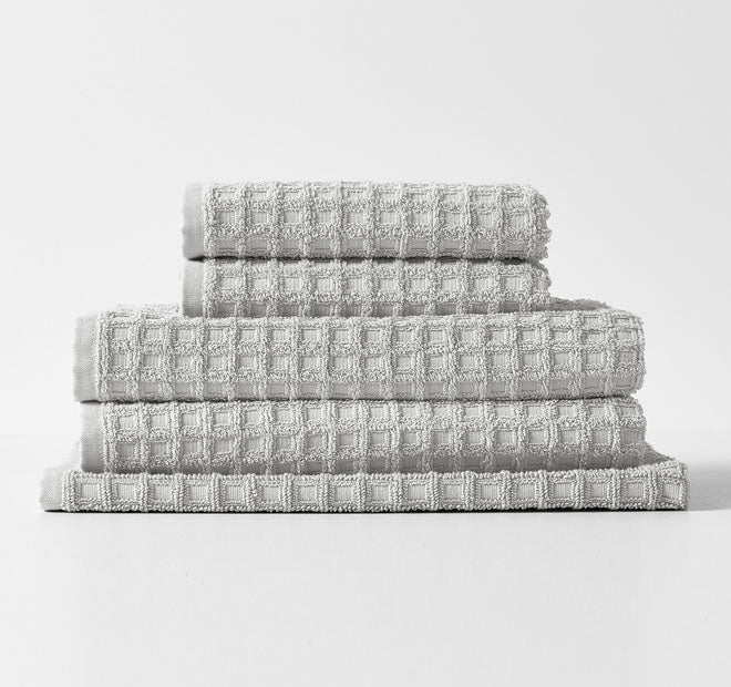 Waffle 580GSM Cotton Bath Towel Range Dove - Image 5