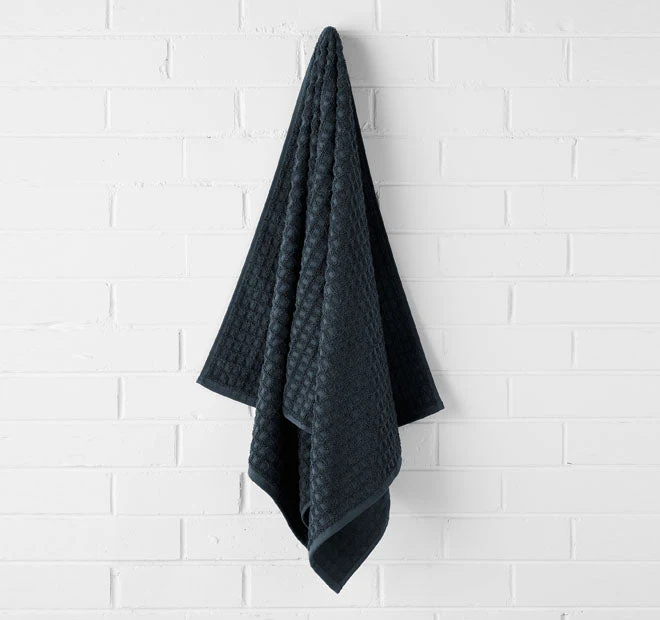 Waffle 580GSM Cotton Bath Towel Range Slate