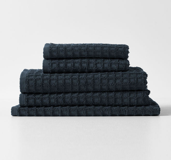 Waffle 580GSM Cotton Bath Towel Range Slate - Image 4