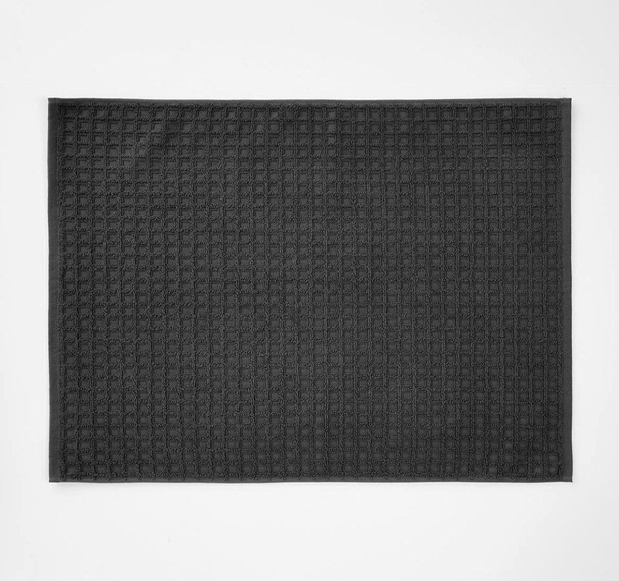 Waffle 840GSM Cotton Bath Mat Charcoal