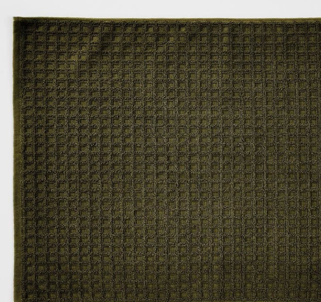 Waffle 840GSM Cotton Bath Mat Khaki - Image 2