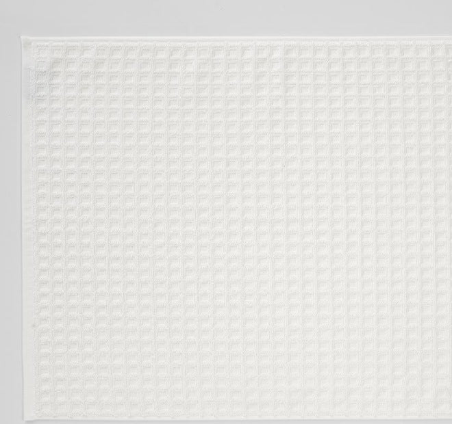 Waffle 840GSM Cotton Bath Mat White - Image 2