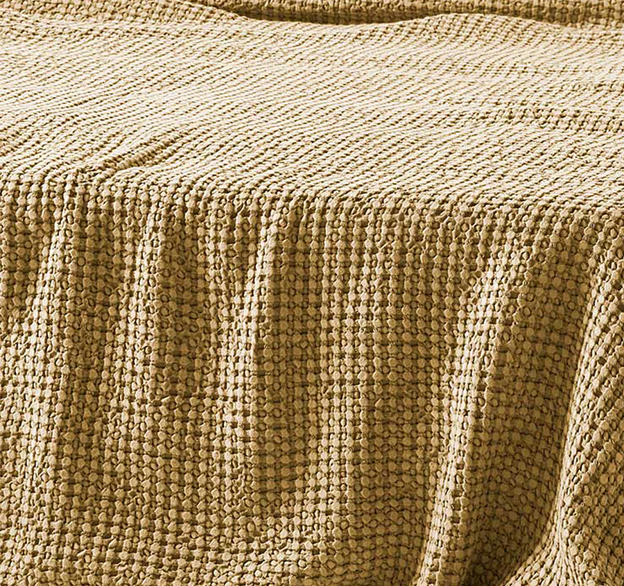 Waffle Bed Throw Caramel - Image 2